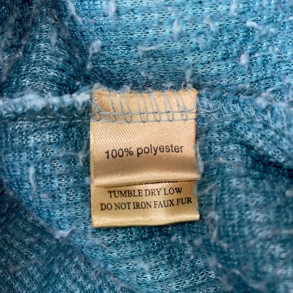 American Outdoor Co True Grit Quarter Zip Blue Sherpa Fleece Pullover Women's XS - Picture 12 of 13